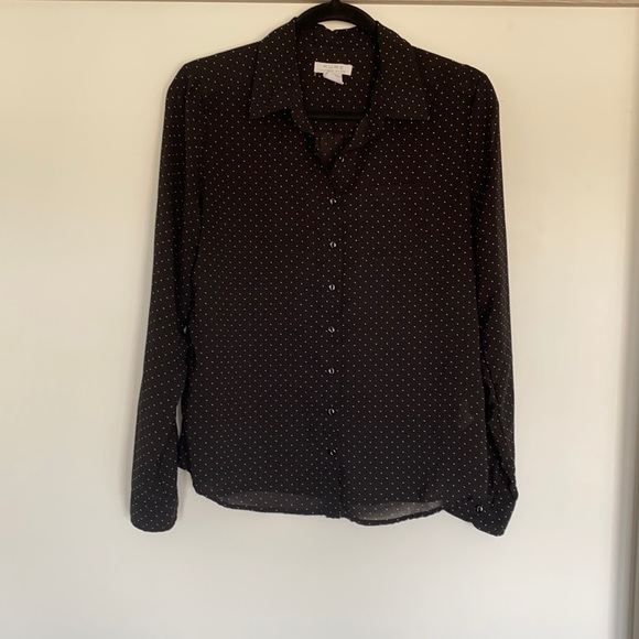 Polk A Dot Button Down Blouse Size Small